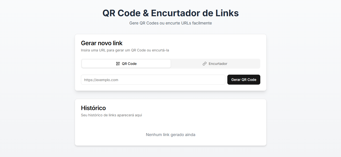 Gerador de QR Code & Encurtador de Links